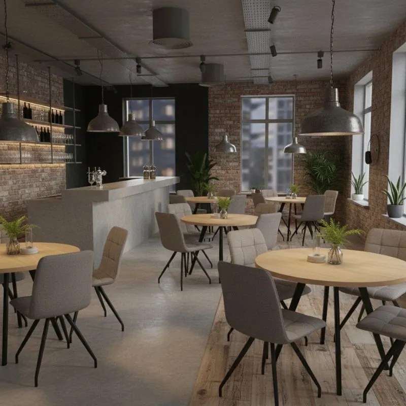 Καρέκλα τραπεζαρίας Bianca Megapap ανοιχτό μπεζ ύφασμα - μεταλλικό μαύρο πόδι 43x56x84εκ.