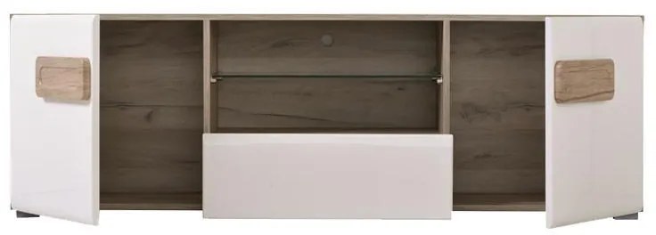 Έπιπλο τηλεόρασης BERT TV 160 Grey oak - Λευκή Λάκκα 160x41,5x52 εκ. 160x41.5x52 εκ.