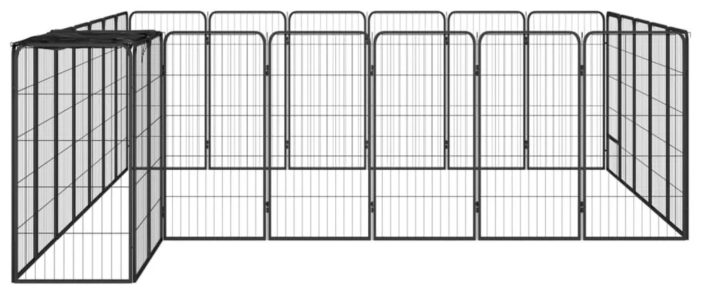 vidaXL Κλουβί Σκύλου 26 Πάνελ Μαύρο 50x100 εκ. Ατσάλι με Βαφή Πούδρας