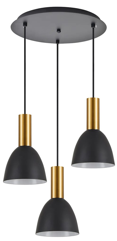 Φωτιστικό Οροφής  SE21-GM-4-3BL-MS2 ADEPT TUBE Gold Matt Pendant Black Metal Shade+ - 51W - 100W - 77-8642