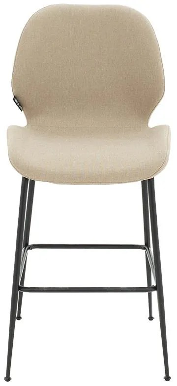 Σκαμπό bar Impel μεταλλικό μαύρο-ύφασμα μπεζ 2αδα 48x61x103 εκ.