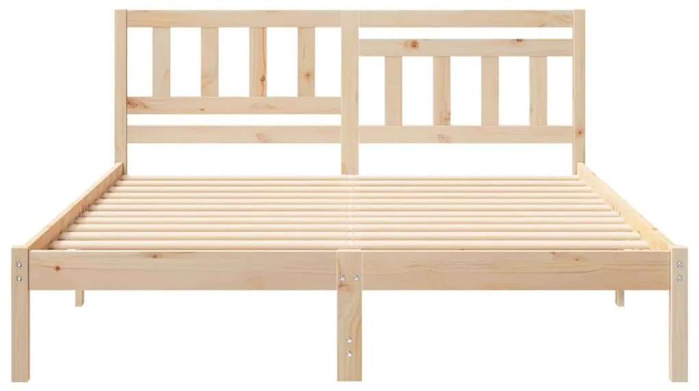 vidaXL Σκελετός Κρεβατιού Καφέ 160 x 200 cm Μασίφ ξύλο πεύκου