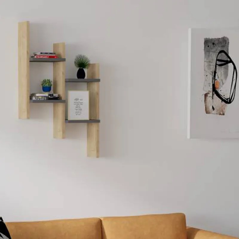 Ραφιέρα τοίχου Tabal pakoworld σε oak απόχρωση 49.4x14.5x85εκ (1 τεμάχια)