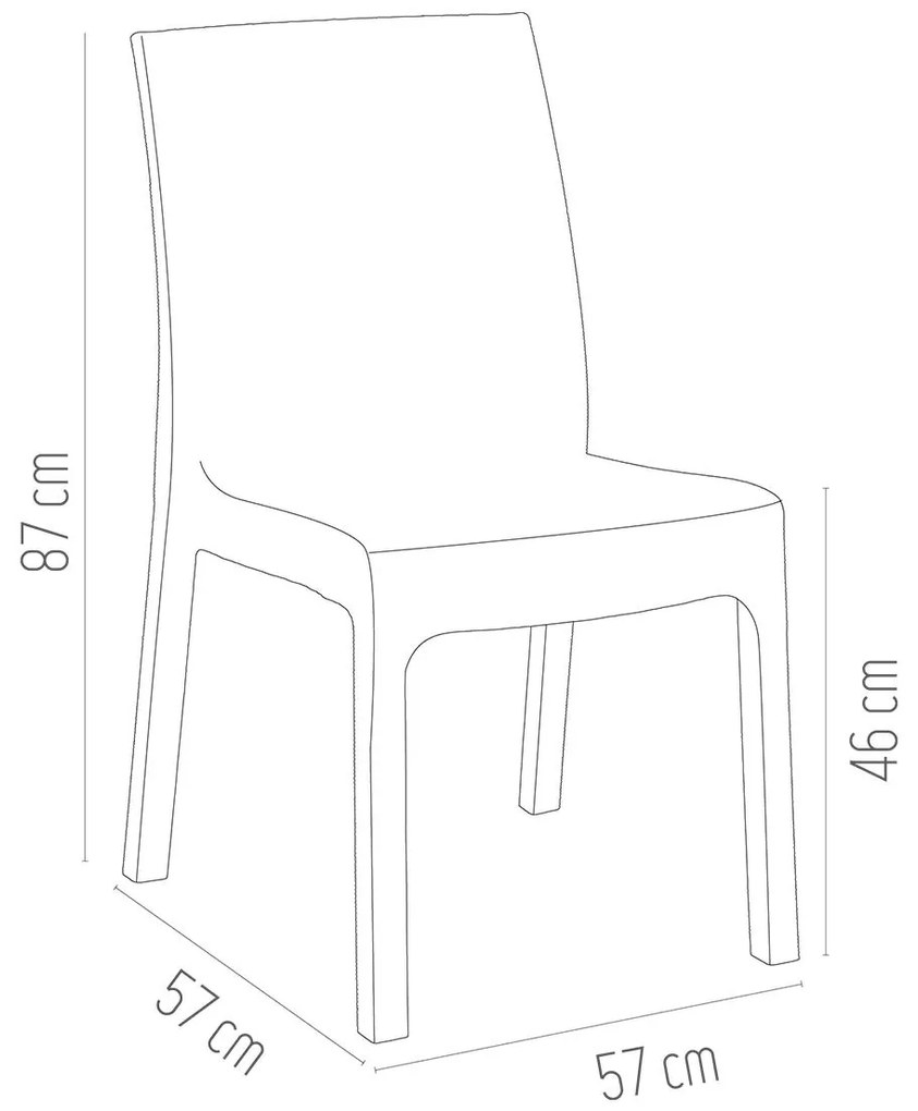 Καρέκλα κήπου Delux PP Rattan Λευκή 57x57x87 εκ.