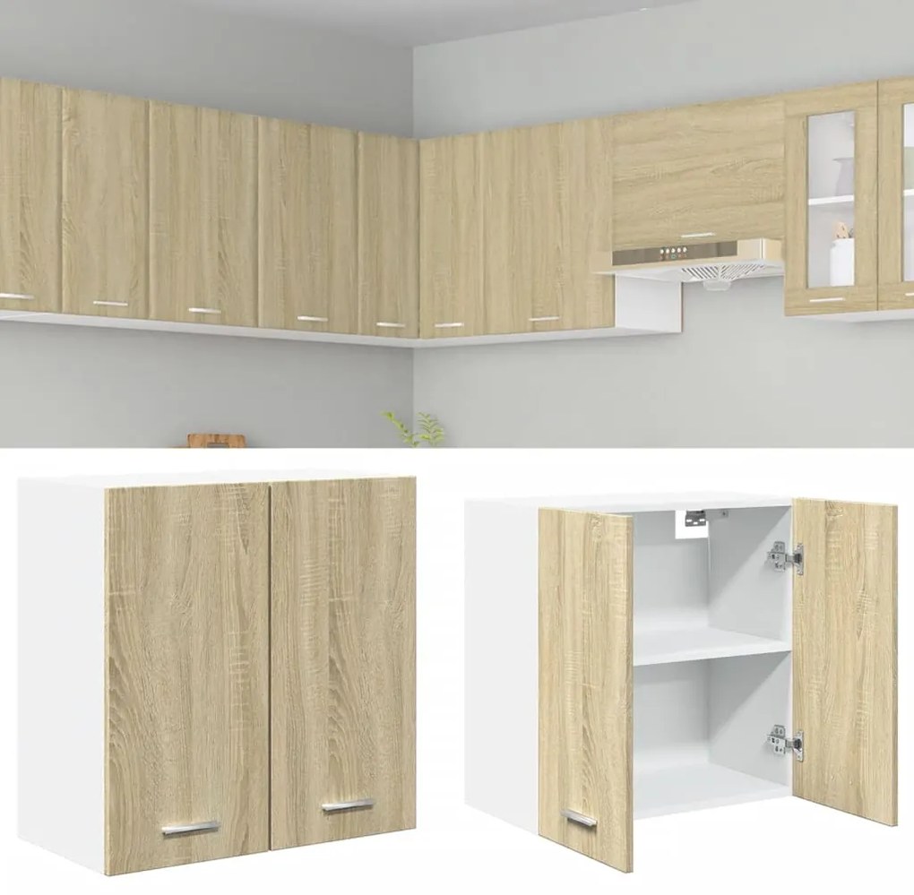 Κρεμαστό Ντουλάπι "Lyon" Ξύλο Sonoma Δρυς 60x31x60 εκ. από Τεχνητό Ξύλο