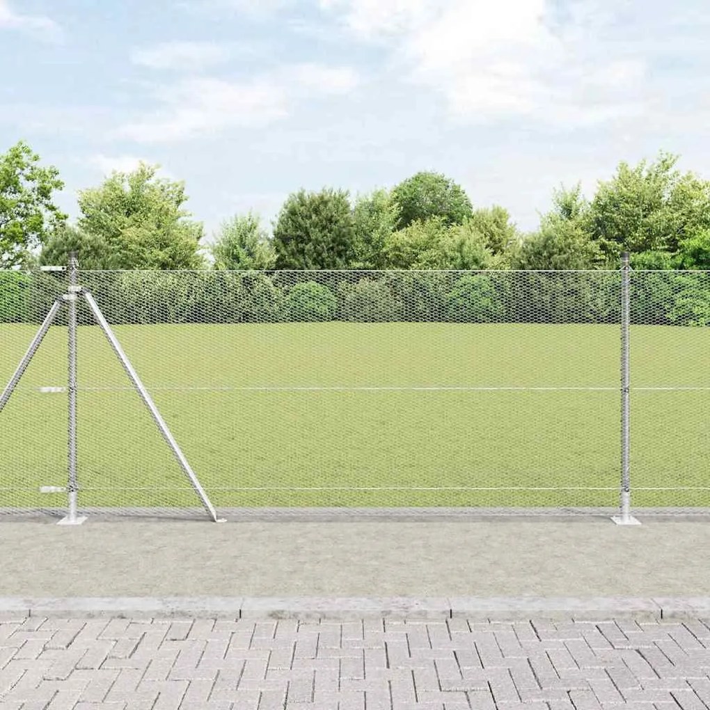 vidaXL Σετ Φράχτη Γαλβανισμένος χάλυβας 25 x 1 μ (13 mm πλέγμα)