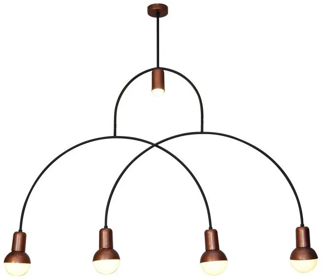 Κρεμαστό Φωτιστικό Οροφής 5xE27 G95 G45 LED Περιστρεφόμενοι Βραχίονες Christopher Homelighting-77-3792-Μαύρο - Χάλκινο 77-3792