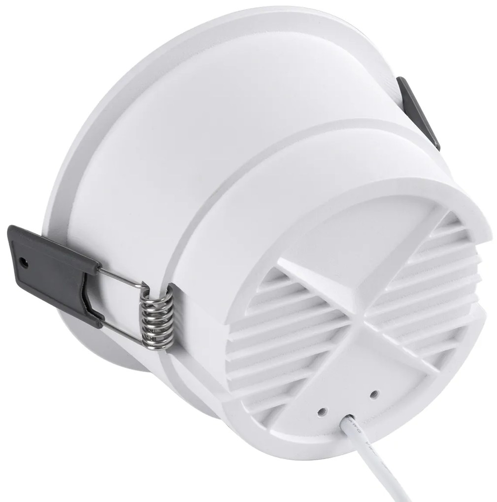 GloboStar® PLUTO-B 60261 Χωνευτό LED Spot Downlight TrimLess Φ10.4cm 15W 1875lm 38° AC 220-240V IP20 Φ10.4 x Υ6.5cm - Στρόγγυλο - Λευκό &amp; Anti-Glare HoneyComb - Θερμό Λευκό 2700K - Bridgelux COB - 5 Years Warranty