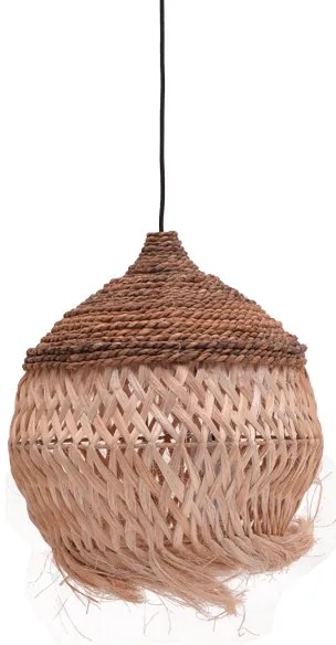 Φωτιστικό οροφής Fiorine Inart abaca σε φυσικό χρώμα Φ35x45εκ