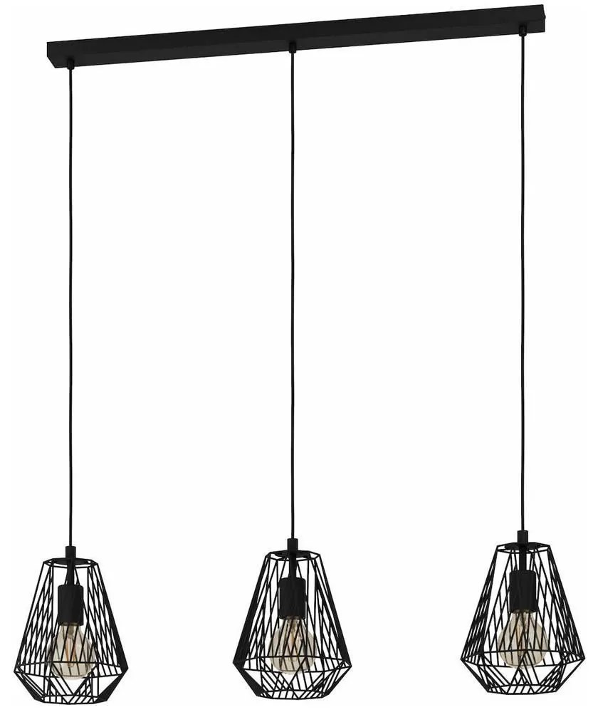 Φωτιστικό Οροφής - Ράγα 43693 Stype 3/E27 Black Eglo Metal