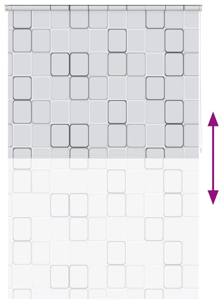 vidaXL Κουρτίνα Μπάνιου Ρολό Τετράγωνο Σχέδιο 160 x 240 εκ.