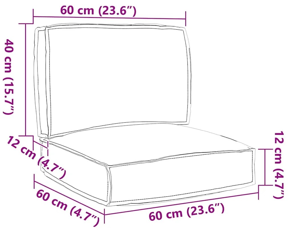 vidaXL Σετ Μαξιλαριών Πάγου 2 pcs Γκρι Ύφασμα Όξφορντ