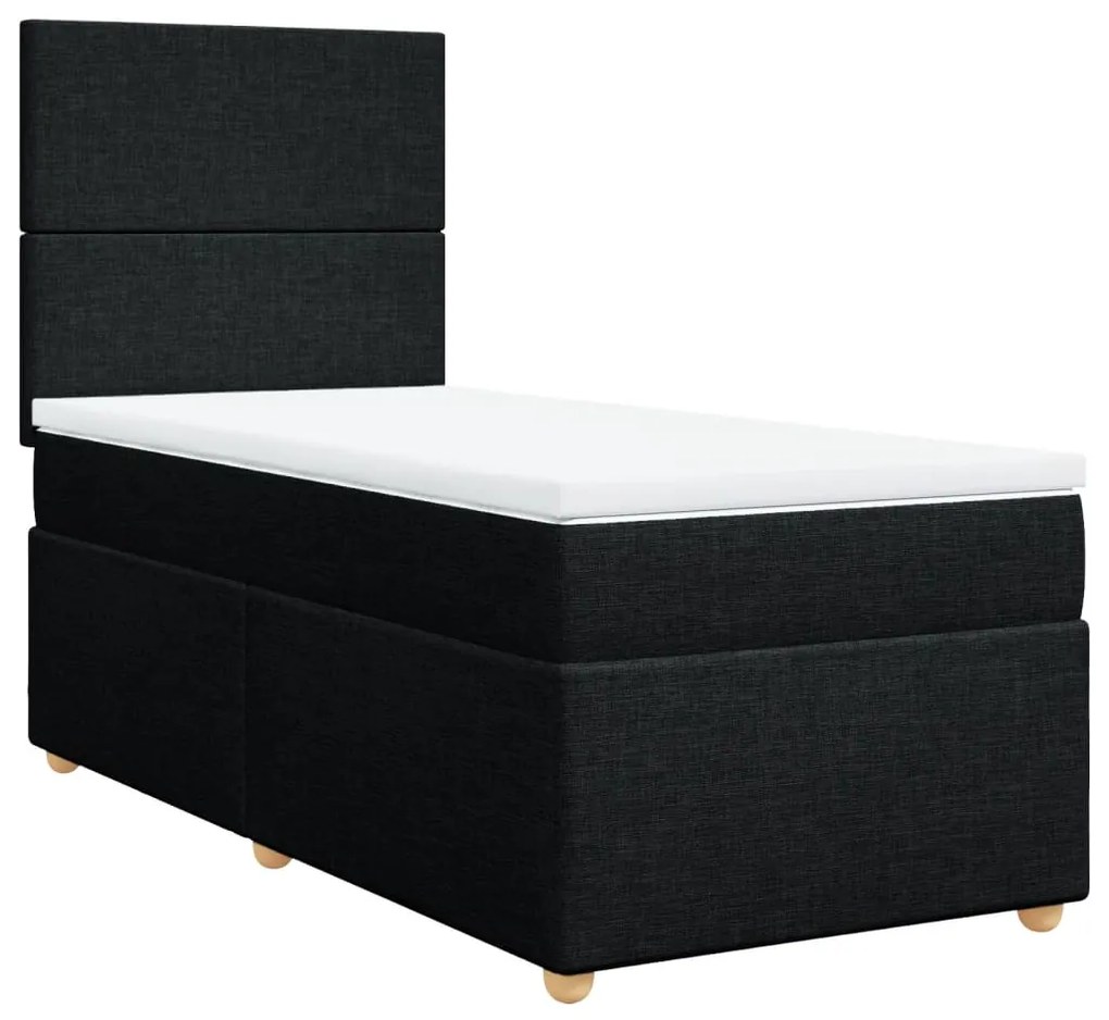 ΚΡΕΒΑΤΙ BOXSPRING ΜΕ ΣΤΡΩΜΑ ΜΑΥΡΟ 80 X 200 ΕΚ. ΥΦΑΣΜΑΤΙΝΟ 3291102