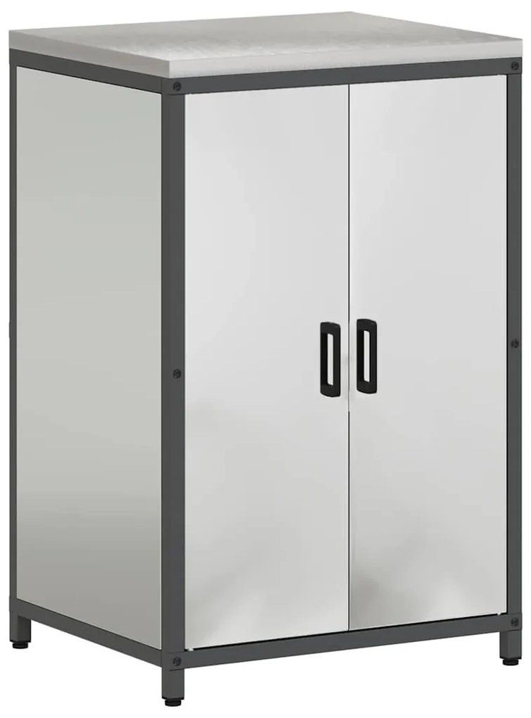 vidaXL Σετ Αποθήκευσης Κουζίνας με ράφι 2 pcs Ασημί 120 x 50 x 92 εκ.