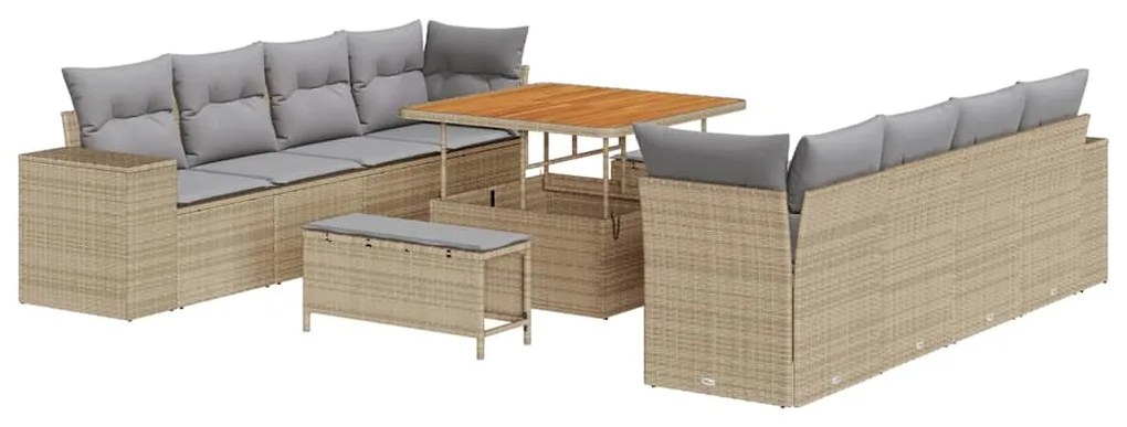 vidaXL Σετ Καναπέ Κήπου 11 pcs Μπεζ, Ανοιχτό Γκρι 100 x 100 x 71 cm