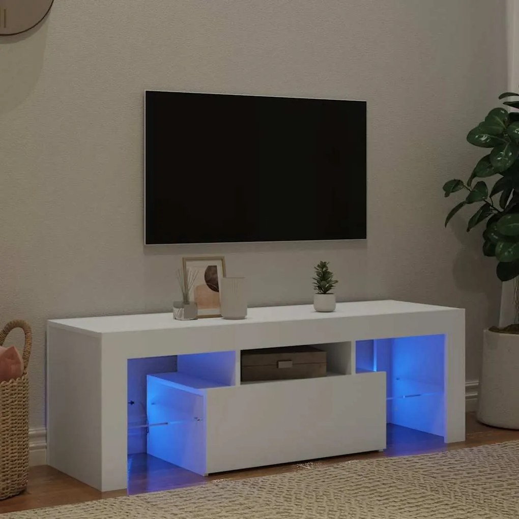 vidaXL Έπιπλο Τηλεόρασης με LED Λευκό 120x30x40 εκ.