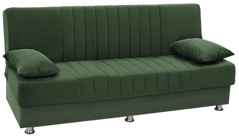 Kαναπές κρεβάτι Romina pakoworld 3θέσιος ύφασμα βελουτέ πράσινο 180x75x80εκ - Ύφασμα - 213-000015
