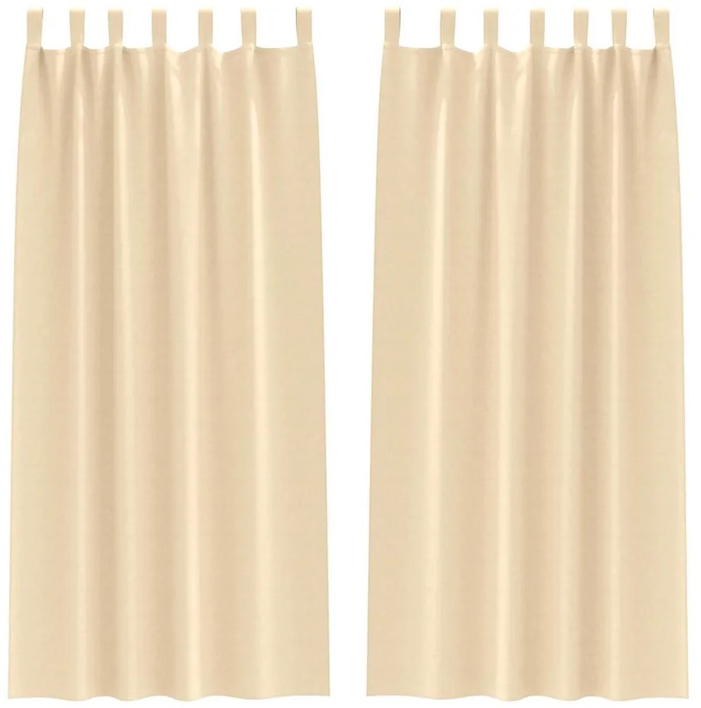 vidaXL Κουρτίνες με κουρτίνες 2 pcs Κρεμ 260x140εκ. Πολυεστέρας