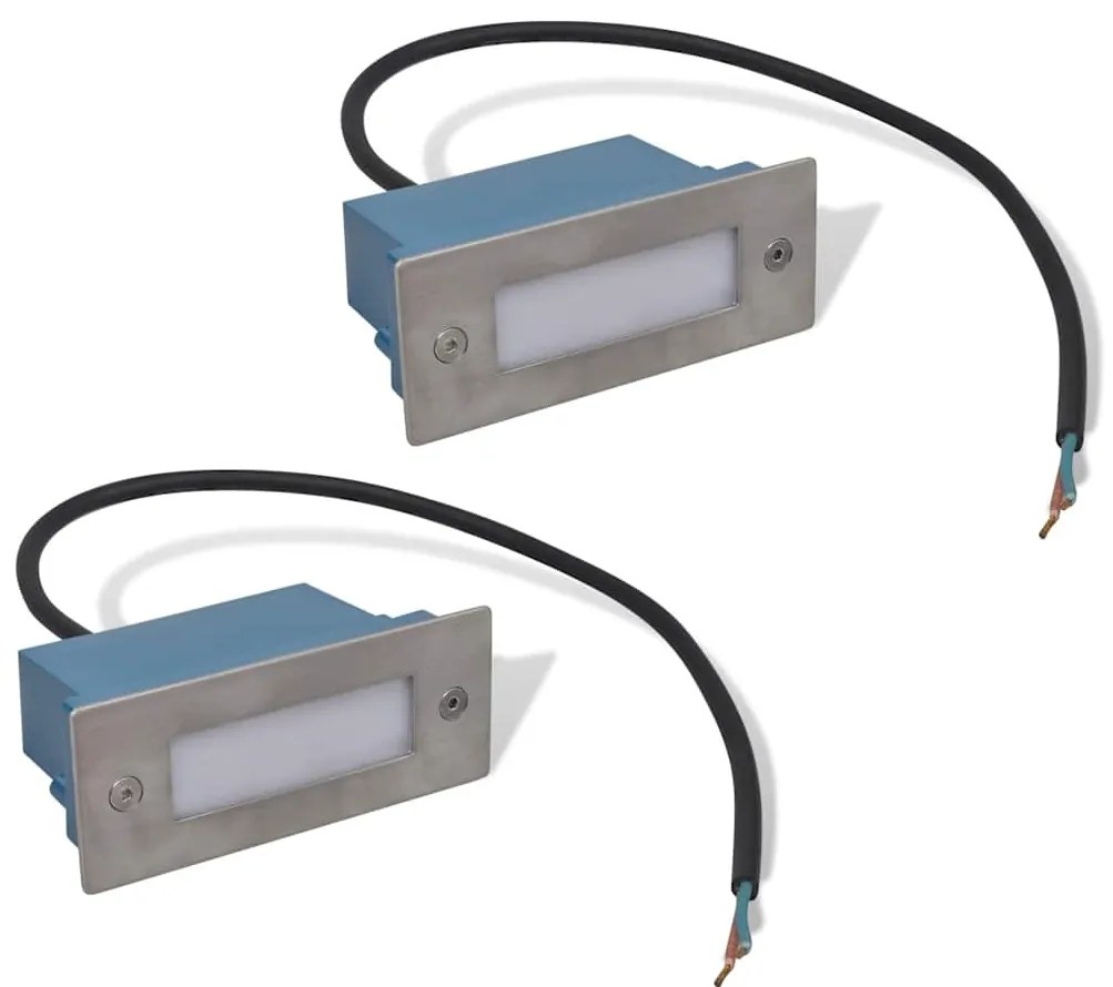 vidaXL Φωτιστικά Σκάλας Χωνευτά 2 Τεμ. 44 x 111 x 56 χιλ.