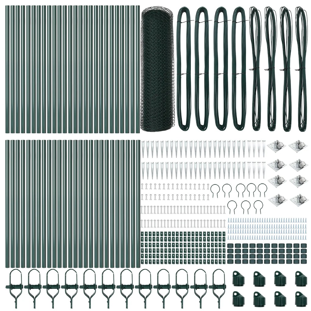 vidaXL Hexagon Fence Πράσινο 0.6x100 m Σίδερος