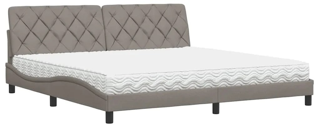 vidaXL Κρεβάτι με Στρώμα Taupe 200x200 εκ. Υφασμάτινο