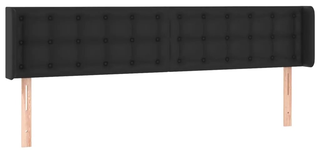 vidaXL Κεφαλάρι με Πτερύγια Μαύρο 183x16x78/88εκ. Συνθετικό Δέρμα