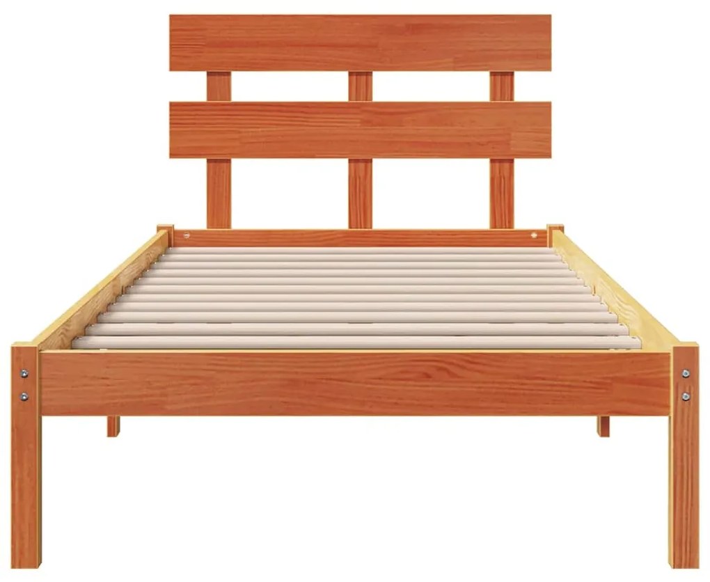 vidaXL Σκελετός Κρεβατιού Καφέ 100 x 200 cm Μασίφ ξύλο πεύκου
