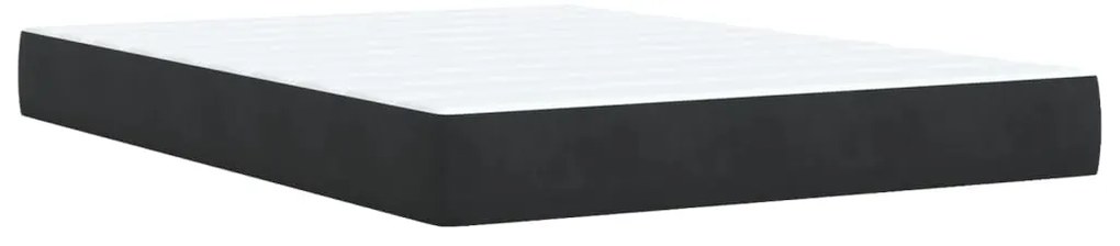 Κρεβάτι Boxspring με Στρώμα Μαύρο 140x190 εκ. Βελούδινο - Μαύρο