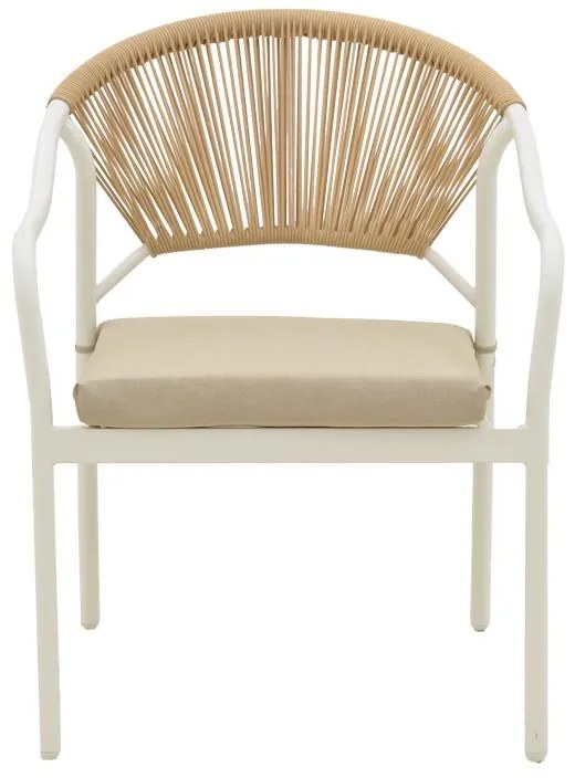 Σαλόνι Bonanza σετ 4τμχ rattan μπεζ-αλουμίνιο λευκό 124x64x78 εκ.