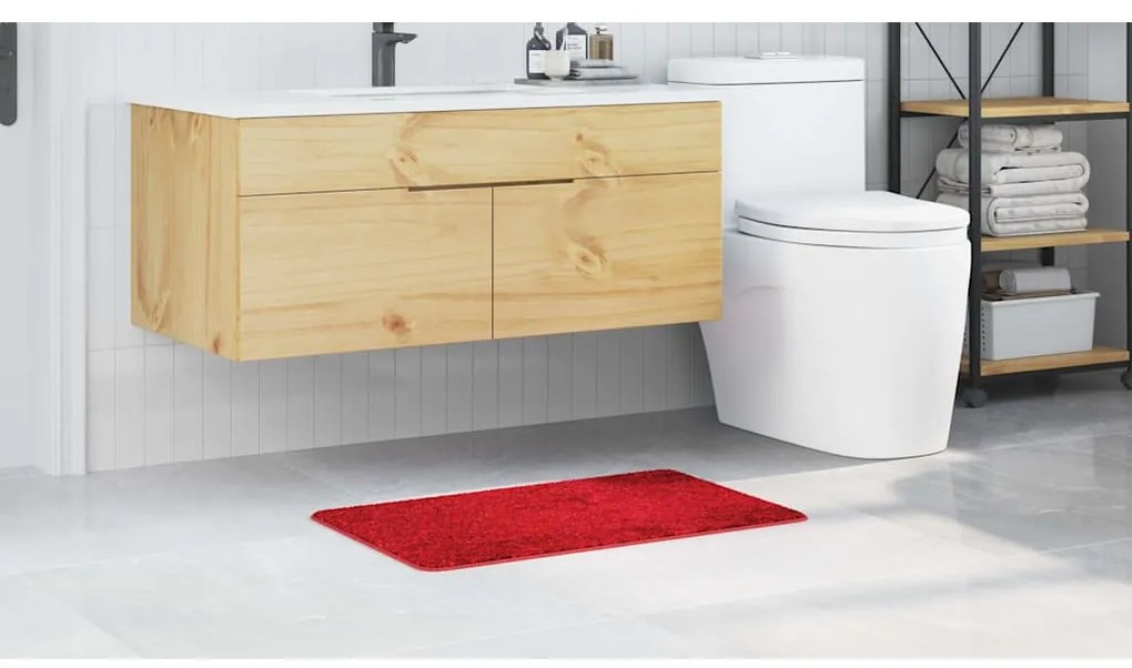 vidaXL Αντιολισθητικό μαξιλάρι μπάνιου Κόκκινο 50 x 80 cm PP