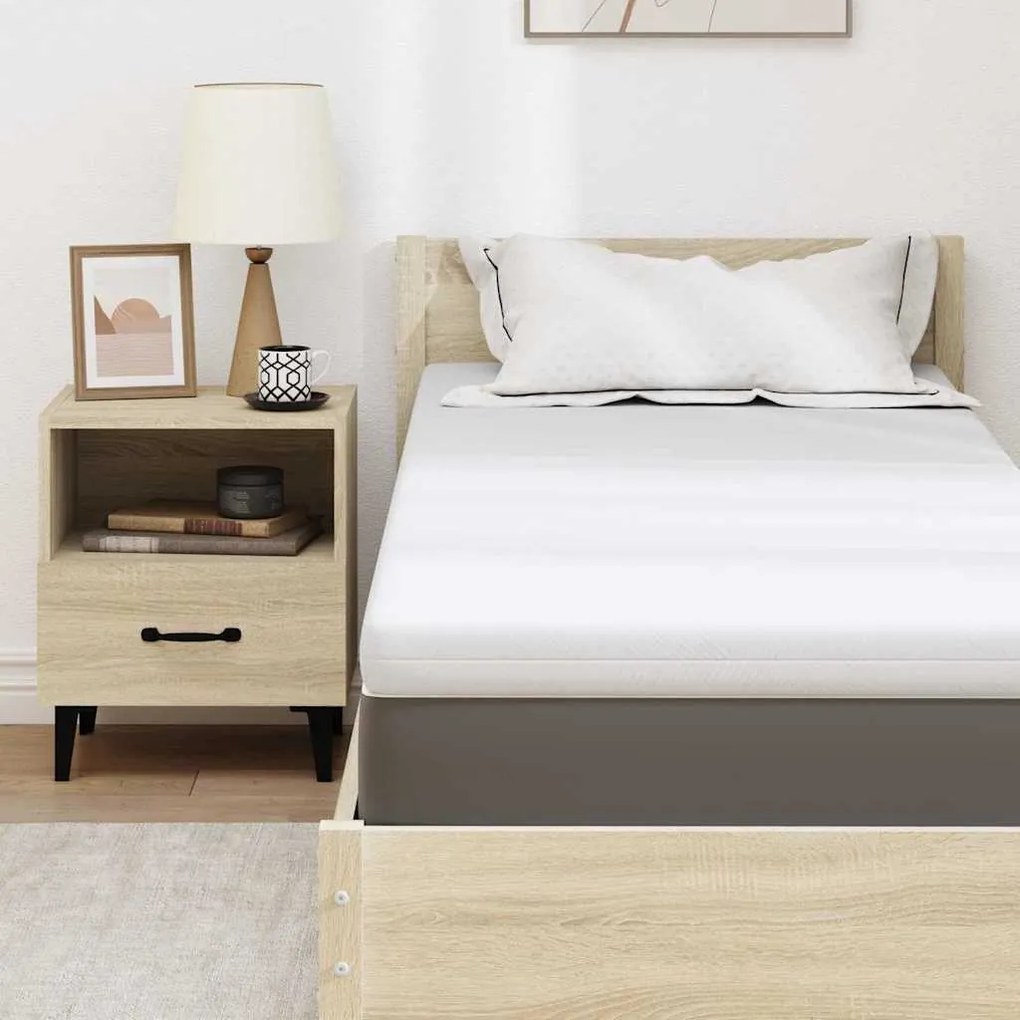 vidaXL Στρώμα επικάλυψης Λευκό 200 x 200 x 7 εκ. Υφασμα Jacquard