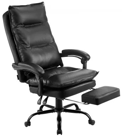 VEVOR Executive Office Chair High Back Chair with Footrest Lumbar Pillow Black