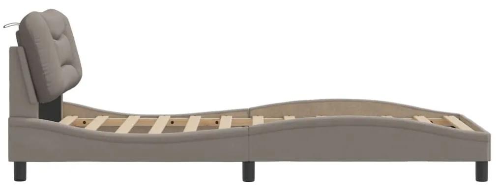 Πλαίσιο Κρεβατιού με Κεφαλάρι Taupe 80x200 εκ. Υφασμάτινο - Μπεζ-Γκρι