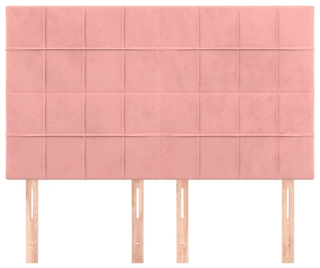 vidaXL Κεφαλάρι Ροζ Βελούδινο 144x5x118/128 εκ.