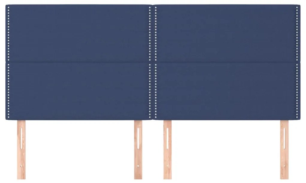 vidaXL Κεφαλάρια Κρεβατιού 4 τεμ. Μπλε 100x5x78/88 εκ. Υφασμάτινο
