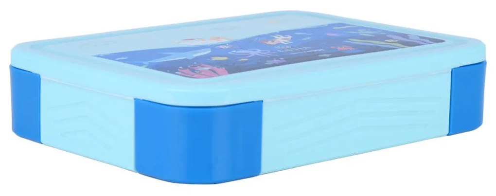 Φαγητοδοχείο Παιδικό 5 Θέσεων Πλαστικό Με Πιρούνι & Κουτάλι 1330ml-22,8x16,8x4,5εκ. Ocean Play Save The Aegean Estia 01-33378