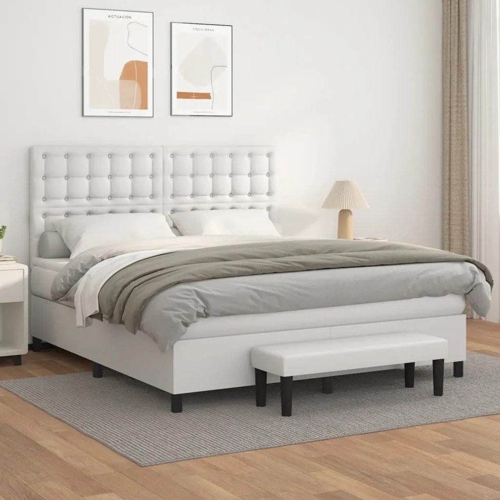 ΚΡΕΒΑΤΙ BOXSPRING ΜΕ ΣΤΡΩΜΑ ΛΕΥΚΟ 160X200ΕΚ.ΑΠΟ ΣΥΝΘΕΤΙΚΟ ΔΕΡΜΑ 3137672