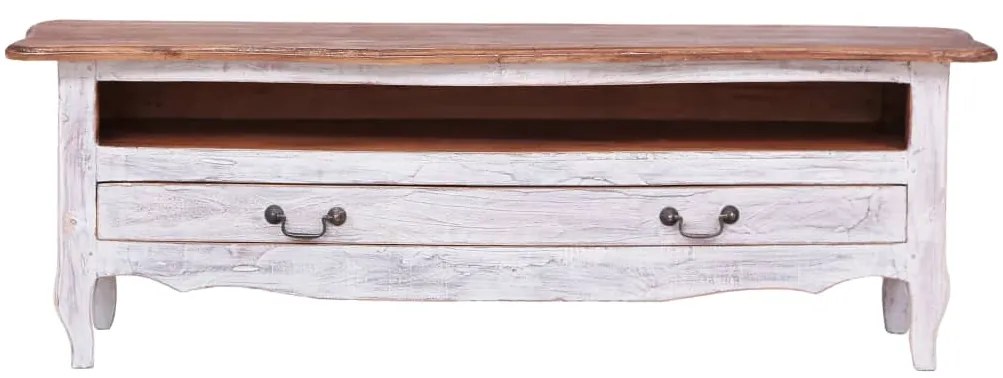 vidaXL Έπιπλο Τηλεόρασης Λευκό 120 x 30 x 40 εκ. από Μασίφ Μαόνι