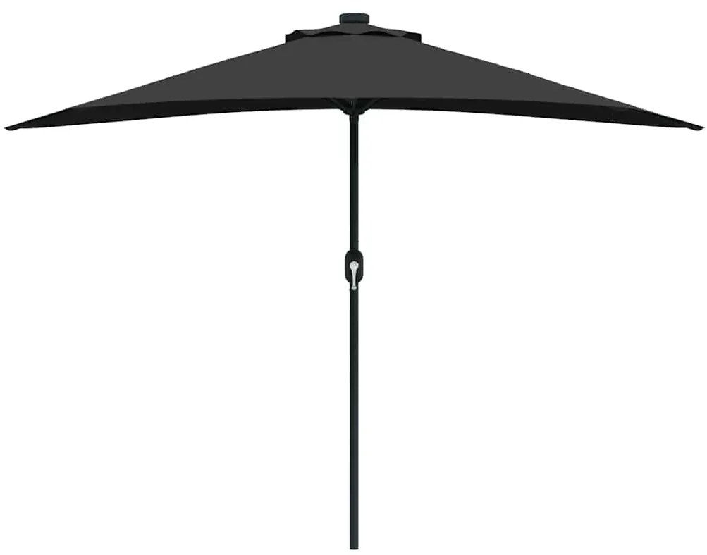 vidaXL Ομπρέλα Κήπου Μαύρο 294 x 150 x 224 εκ Πολυεστέρας και Χάλυβας