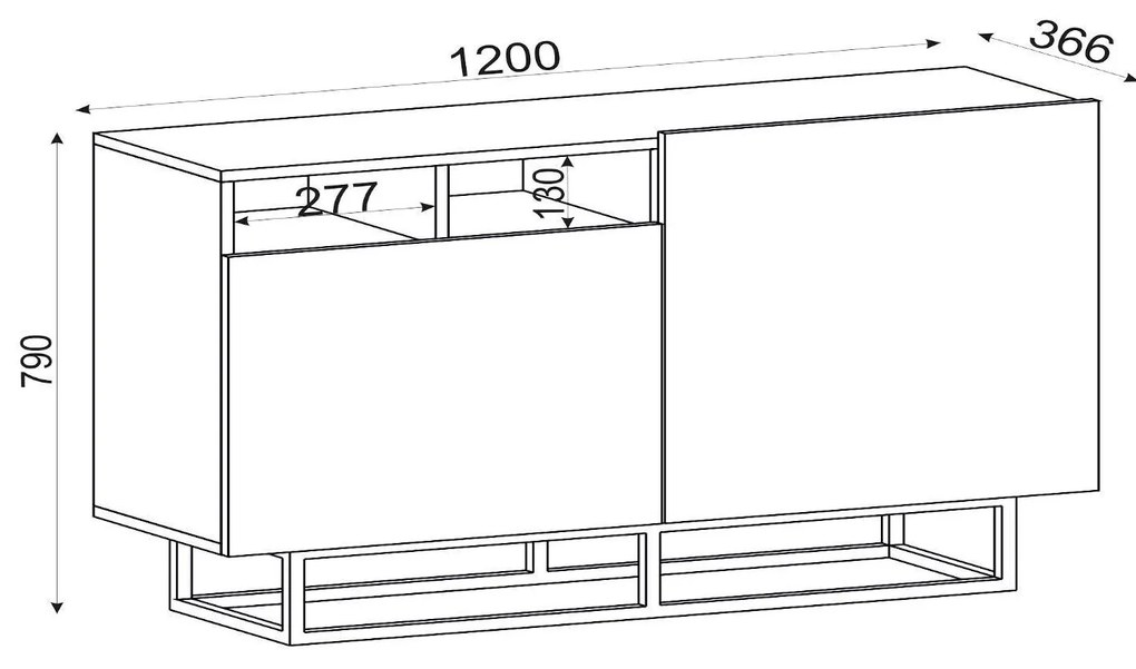 Μπουφές ArteLibre Kithnos Σκούρο Καφέ 120x37x79cm