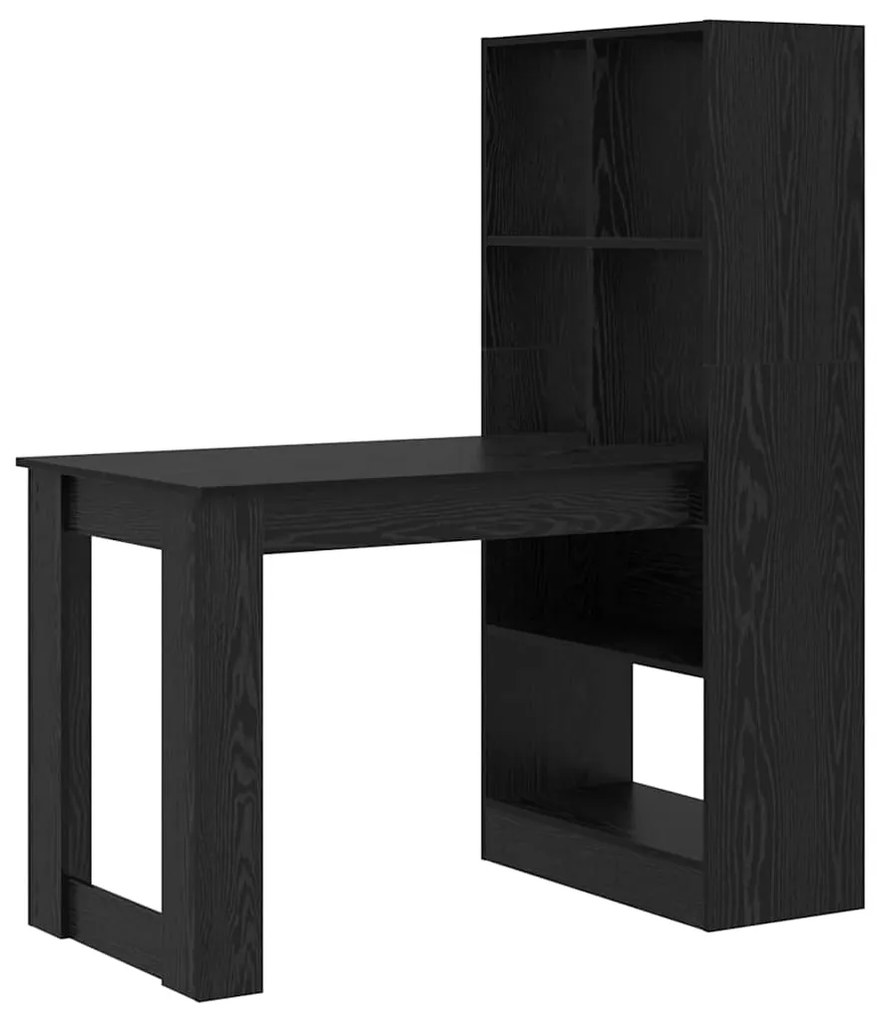 vidaXL Γραφείο Μαύρη δρυς 122 x 67 x 145 εκ. Επεξεργασμένο ξύλο