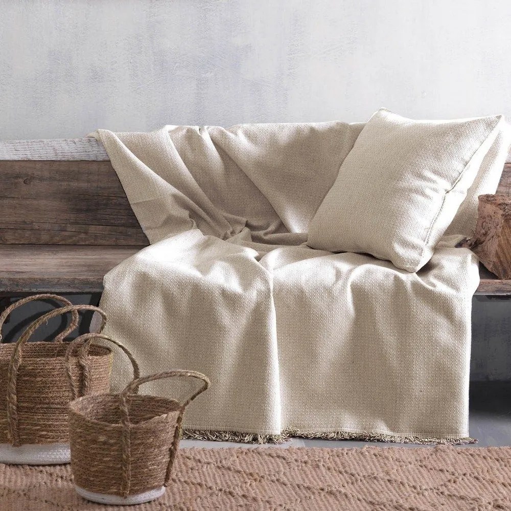 Ριχτάρι Luna Beige Ρυθμός Πολυθρόνα 160x180cm 100% Βαμβάκι