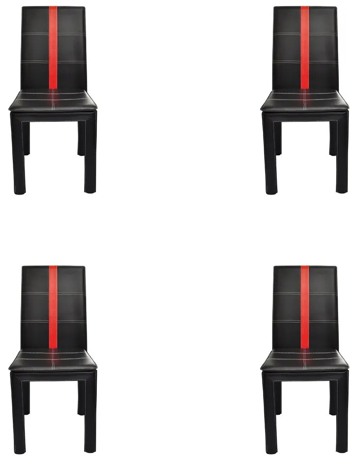 vidaXL Καρέκλες φαγητού 4 pcs Μαύρο 46 x 38.5 x 91 εκ Τεχνητό Δέρμα