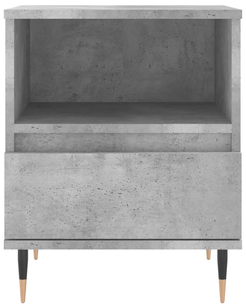 vidaXL Κομοδίνα 2 τεμ. Γκρι Σκυροδέματος 40x35x50 εκ. Επεξεργ. Ξύλο