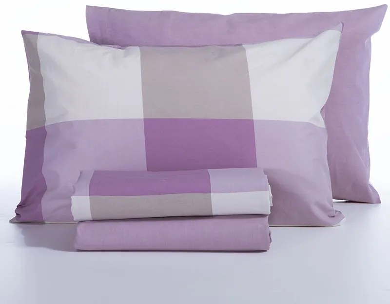 Σετ Σεντόνια Υπέρδιπλα 240x270 Casual Check Mauve 5205495606644