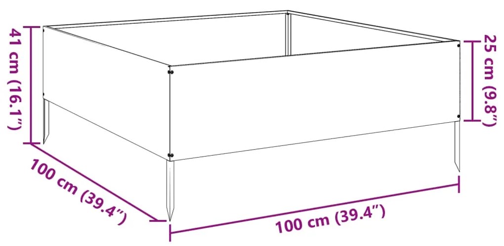 ΖΑΡΝΤΙΝΙΕΡΑ ΥΠΕΡΥΨΩΜΕΝΗ 100X100X25 ΕΚ. ΑΠΟ ΑΝΟΞΕΙΔΩΤΟ ΑΤΣΑΛΙ 851035