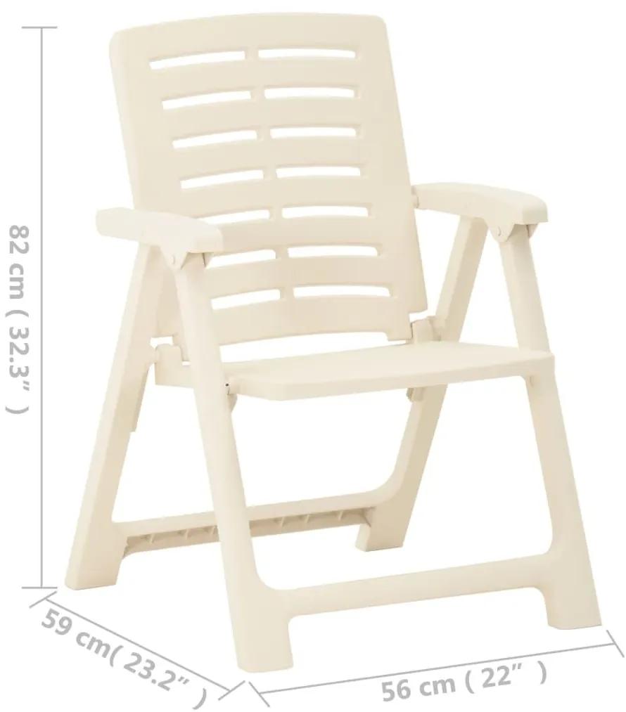 Καρέκλες Κήπου 4 τεμ. Λευκές Πλαστικές - Λευκό
