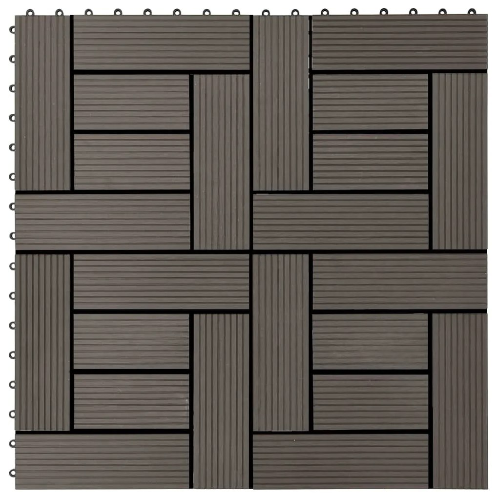 vidaXL Πλακάκια Deck 11 τεμ. Σκούρο Καφέ 30 x 30 εκ. 1 μ² από WPC