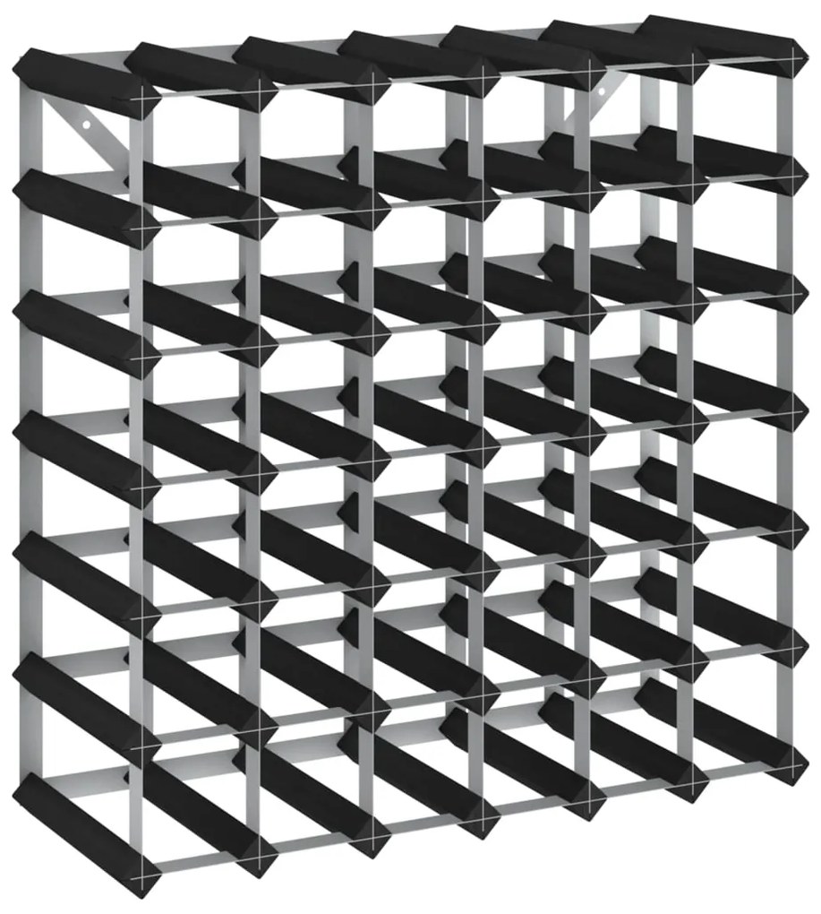vidaXL Ραφιέρα/Σταντ Κρασιών για 42 Φιάλες Μαύρη Μασίφ Ξύλο Πεύκου