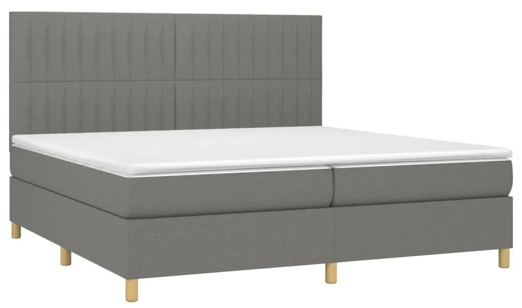 ΚΡΕΒΑΤΙ BOXSPRING ΜΕ ΣΤΡΩΜΑ ΣΚΟΥΡΟ ΓΚΡΙ 200X200 ΕΚ. ΥΦΑΣΜΑΤΙΝΟ 3142522